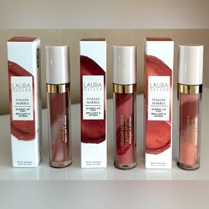 LAURA GELLER 3 NEW ITALIAN MARBLE SOFT GLOSSY LIP RADIANT TINTS NEW W/BOXES